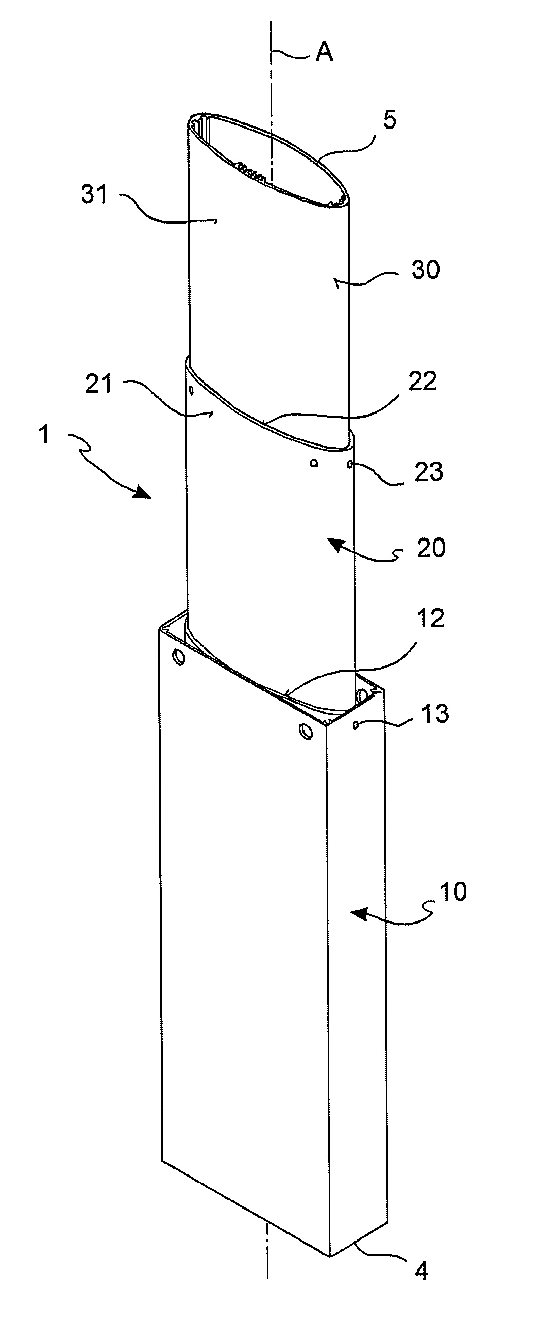 Adjustable leg for a table