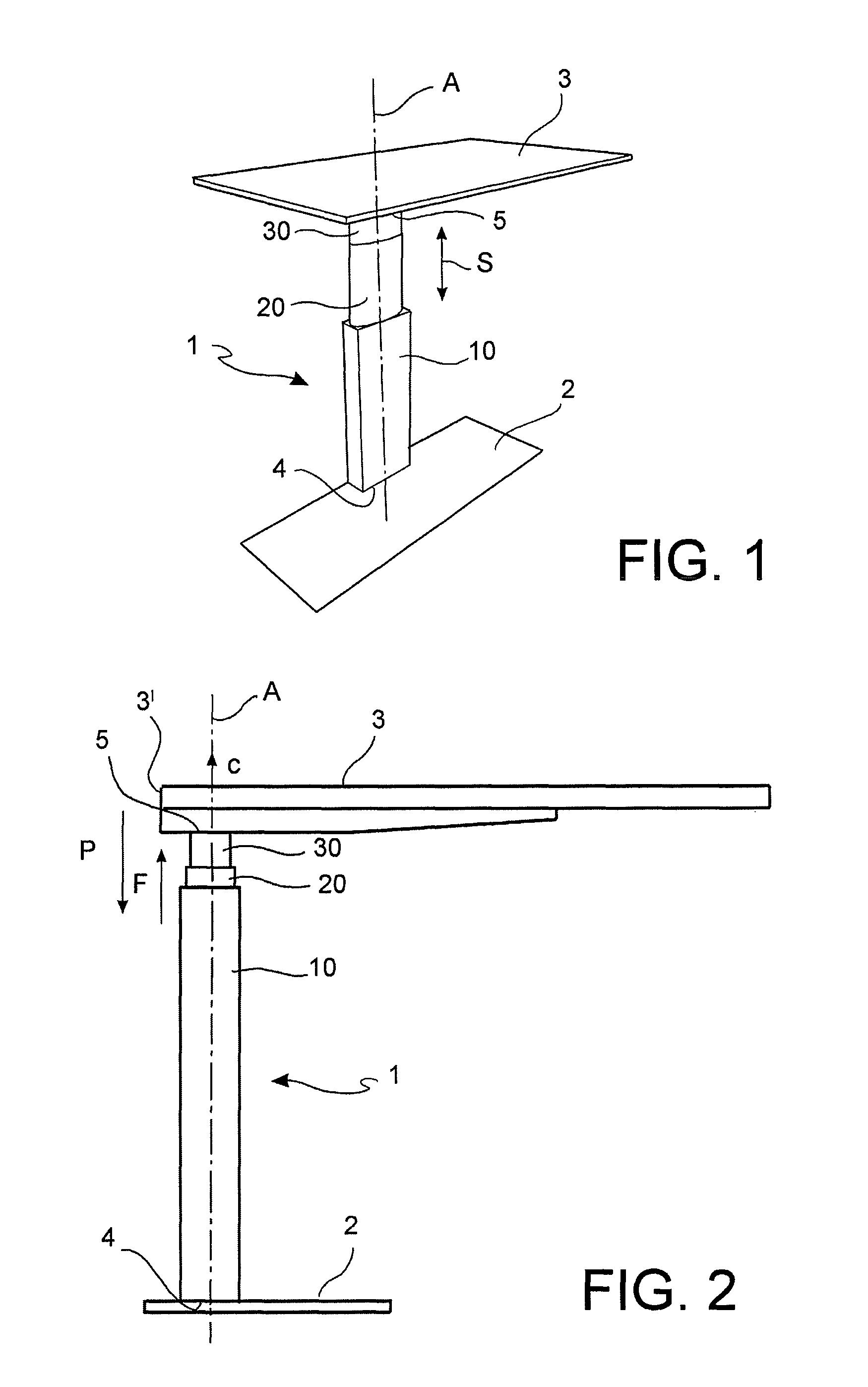 Adjustable leg for a table