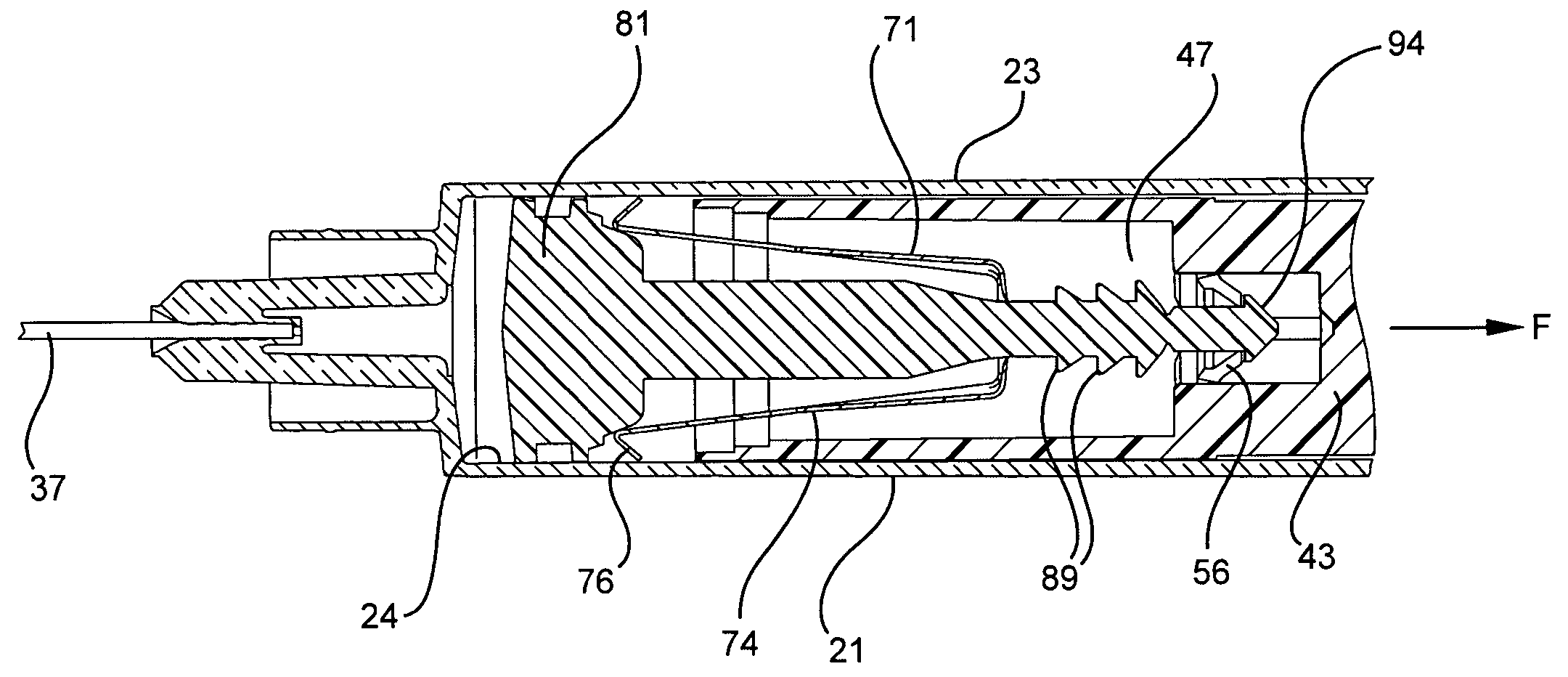 Syringe assembly having disabling mechanism