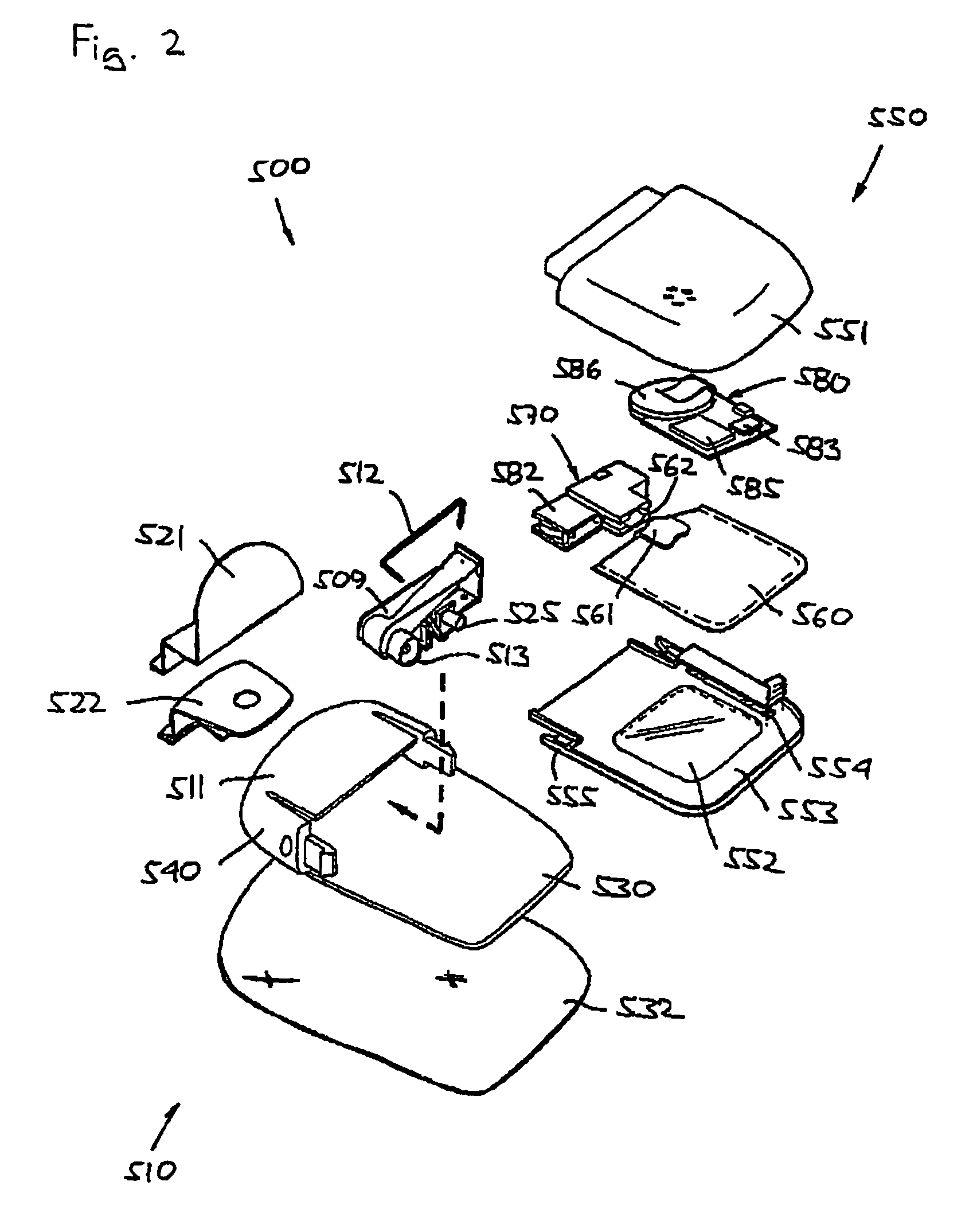 Reservoir device with integrated mounting means