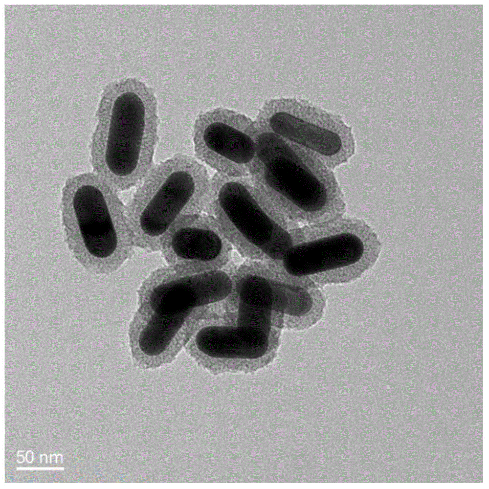 Gold nanorod/ titanium dioxide core-shell nanostructure and one-step synthetic method thereof