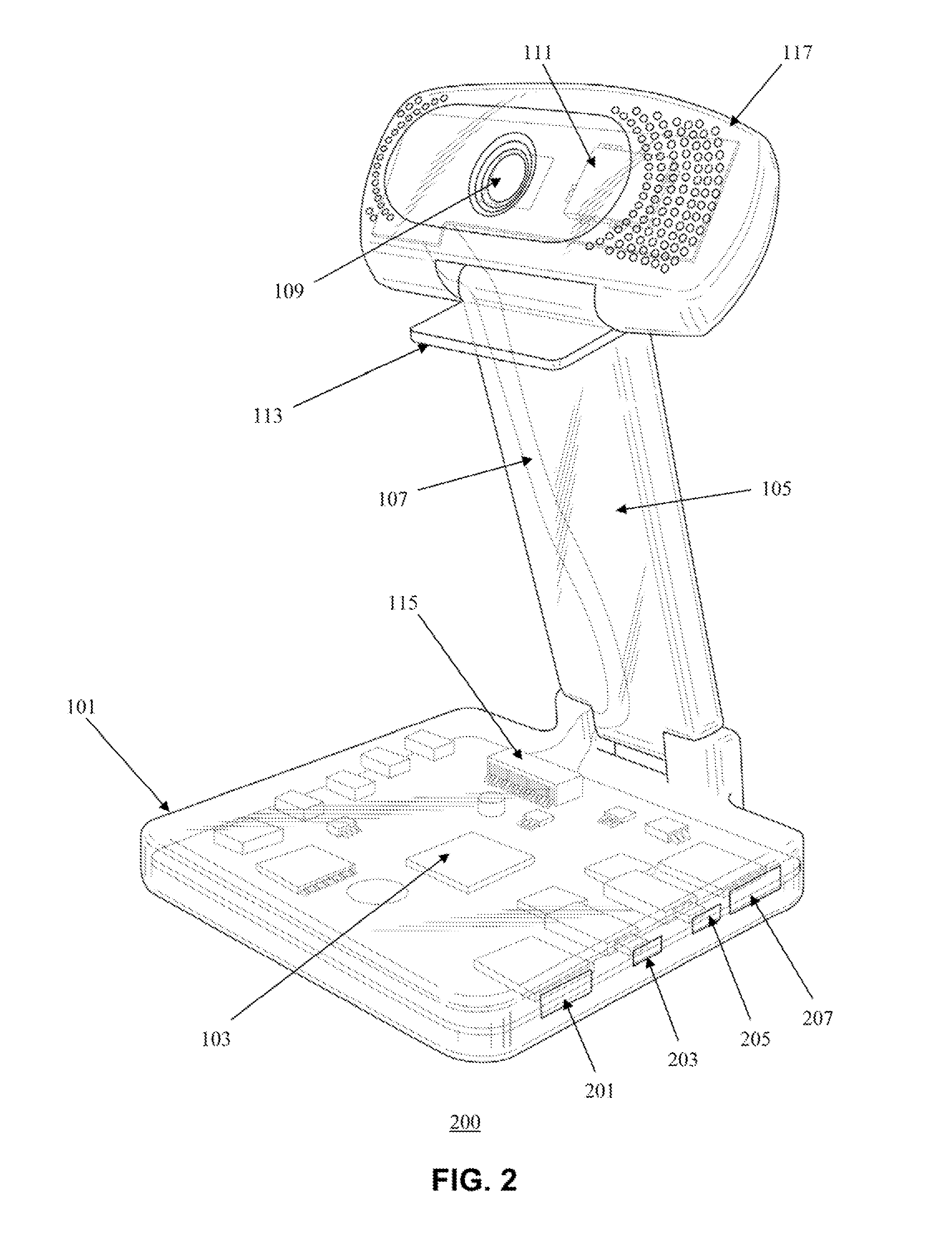 Smart Webcam Device in Distributed Circuit Casings and Cable-Encapsulating Neck Structure