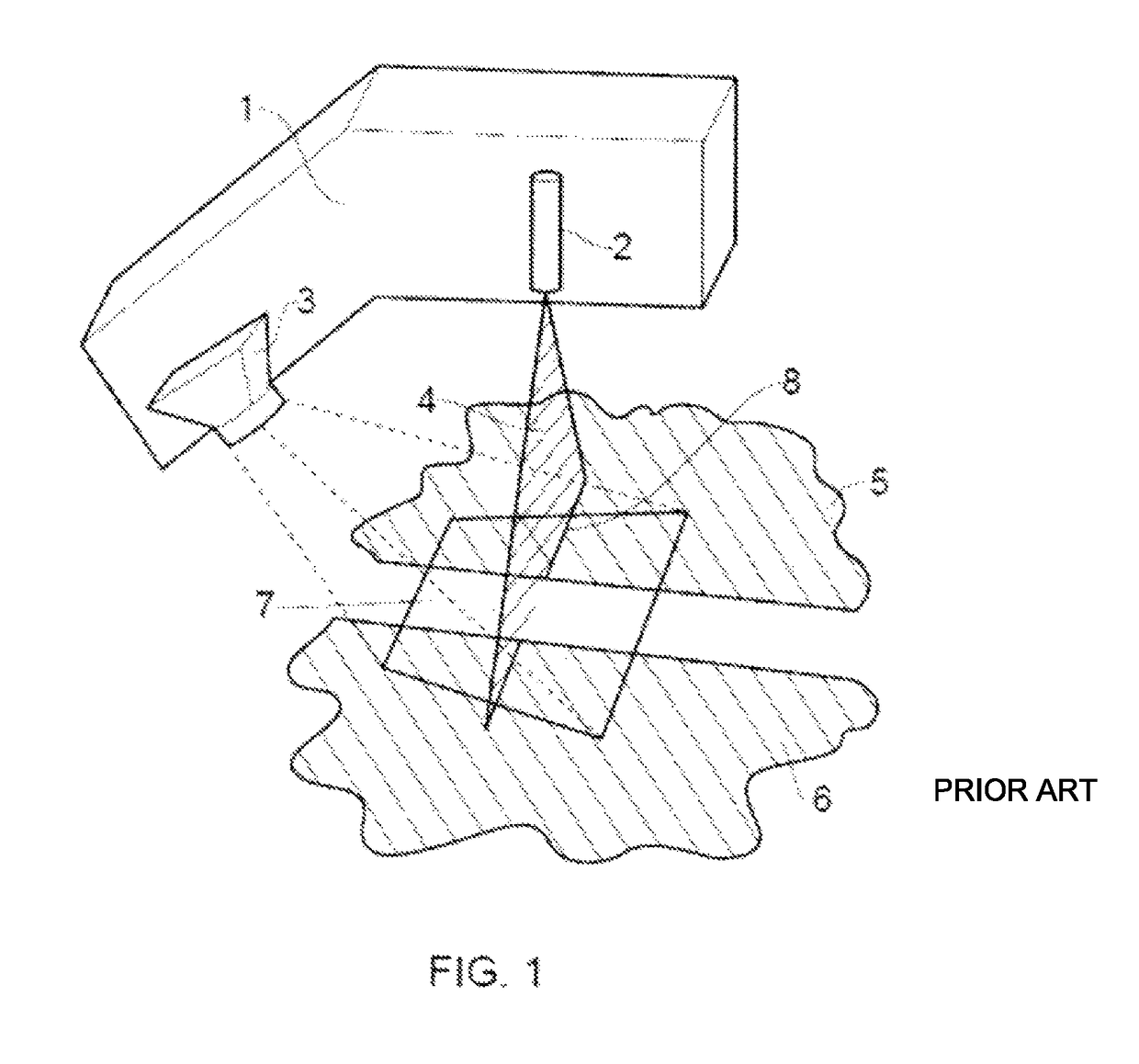 Positioning device for an optical triangulation sensor