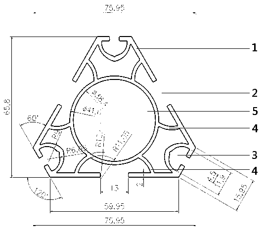 120-degree multi-function center angle shaped section