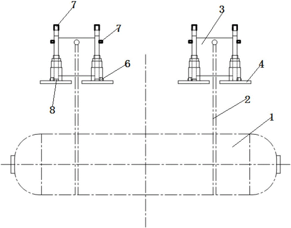 Method for aerially aligning suspension type boiler drum after installation