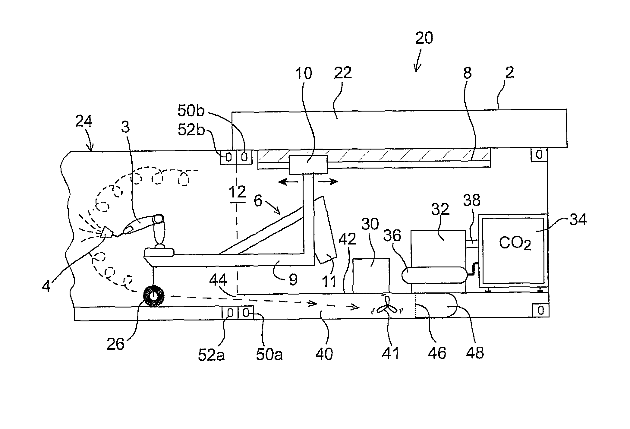 System, tool and method for cleaning the interior of a freight container