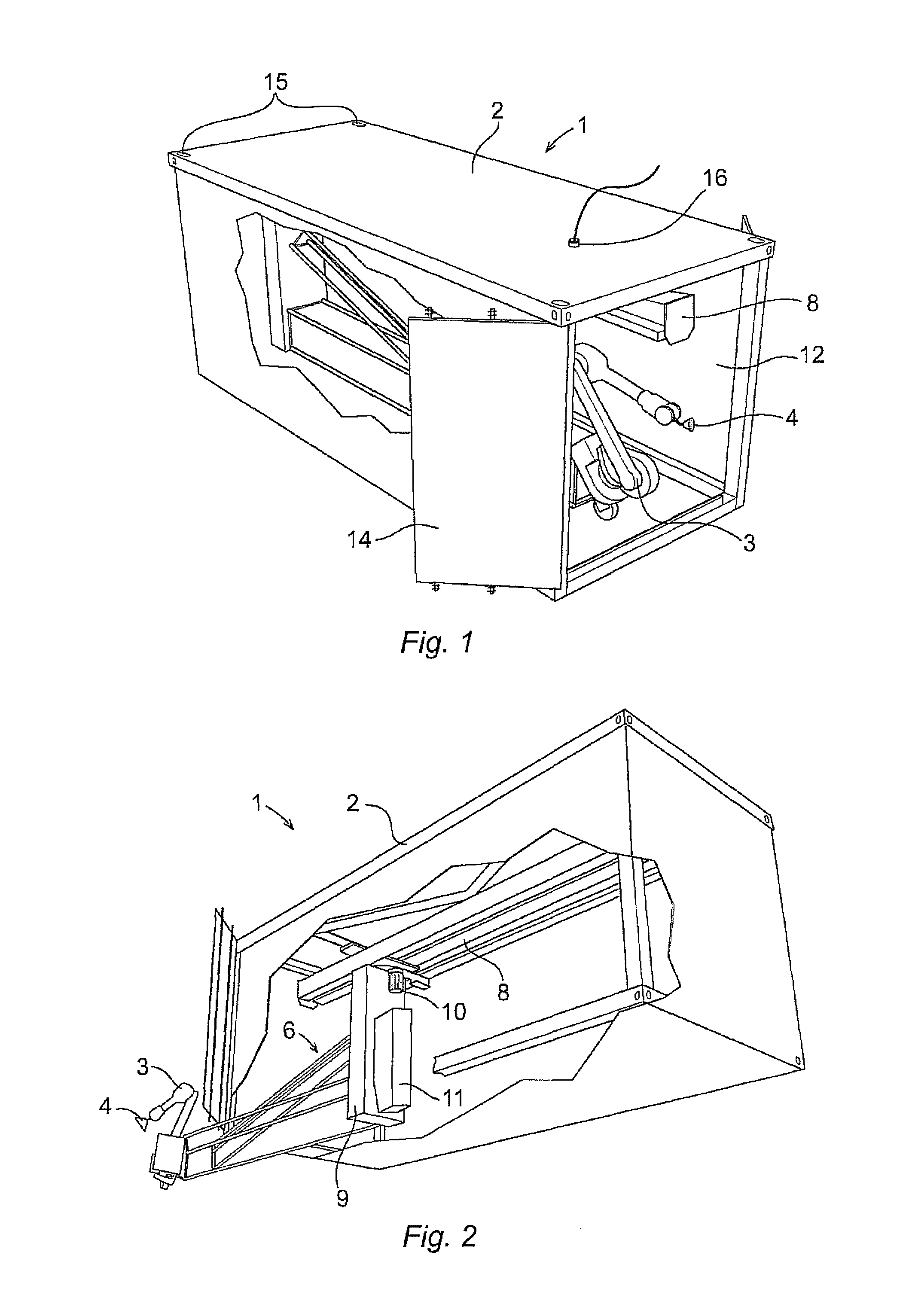 System, tool and method for cleaning the interior of a freight container