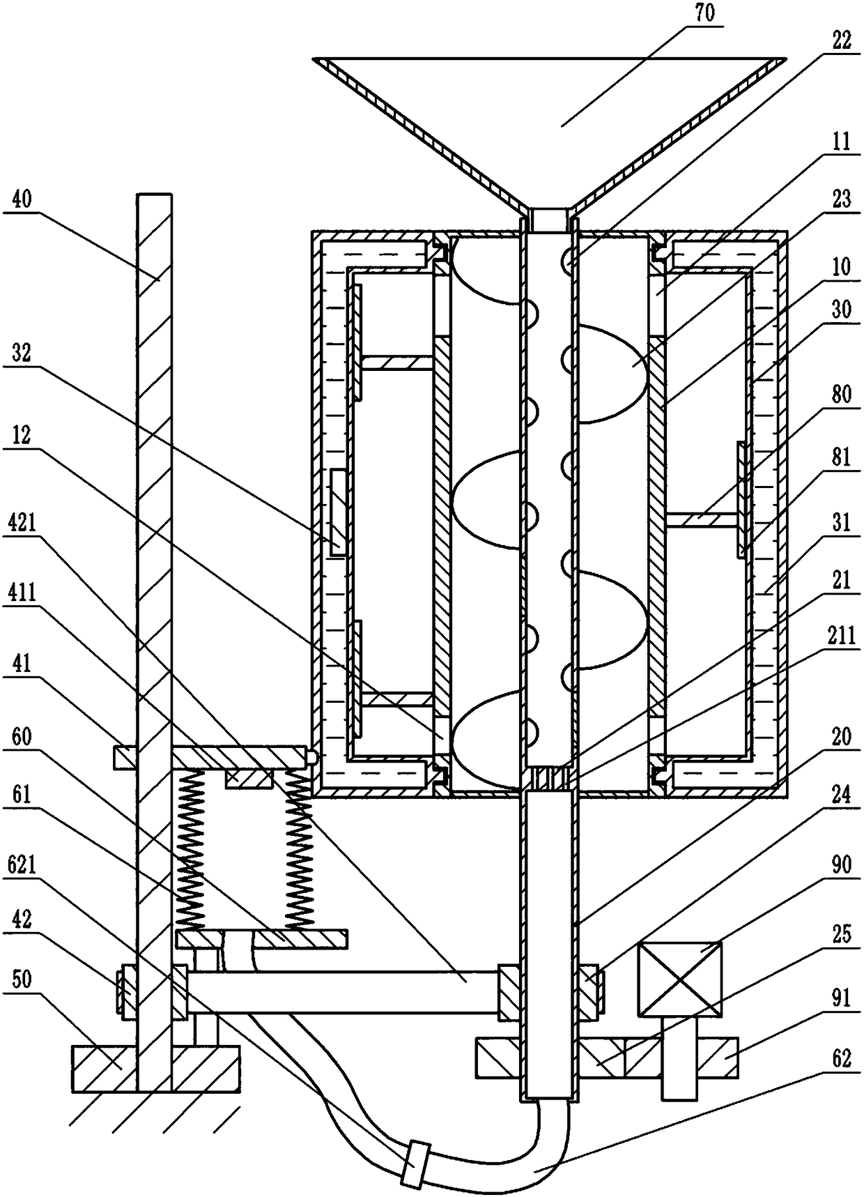 Hot mixing machine for plastic processing