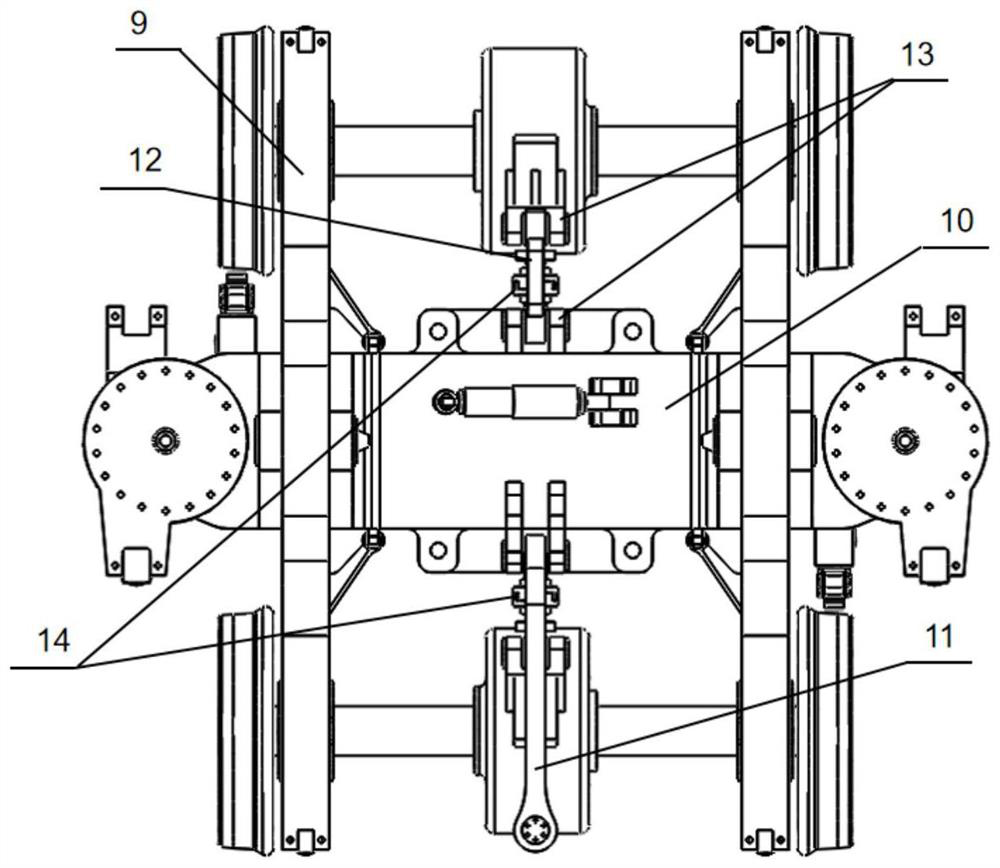 Hinge pin type bogie adopting single permanent magnet direct drive motor and double shafts for simultaneously driving urban rail vehicle