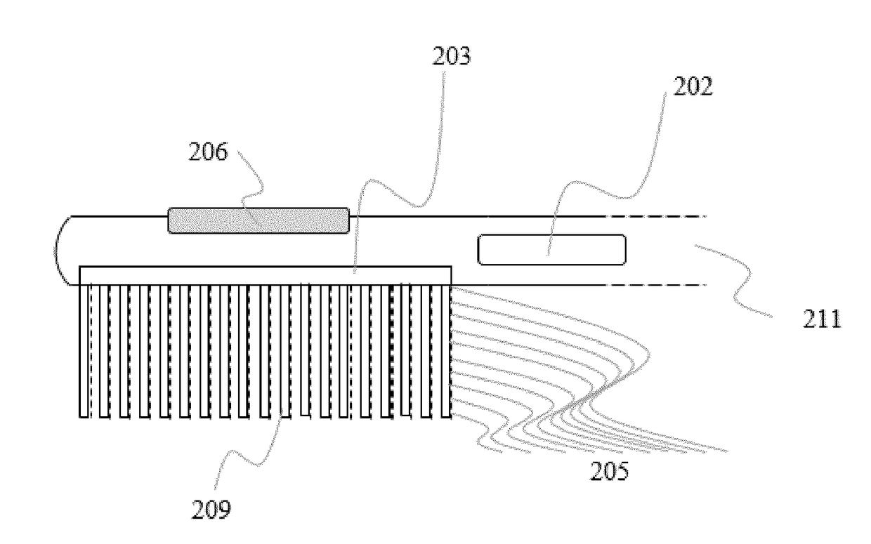 Hair care device and method for enhancing uptake of a topical in hair