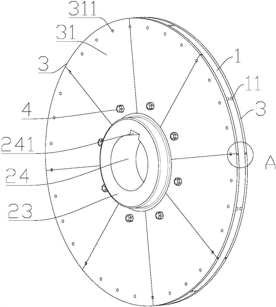 Split type uncoiling brake disc