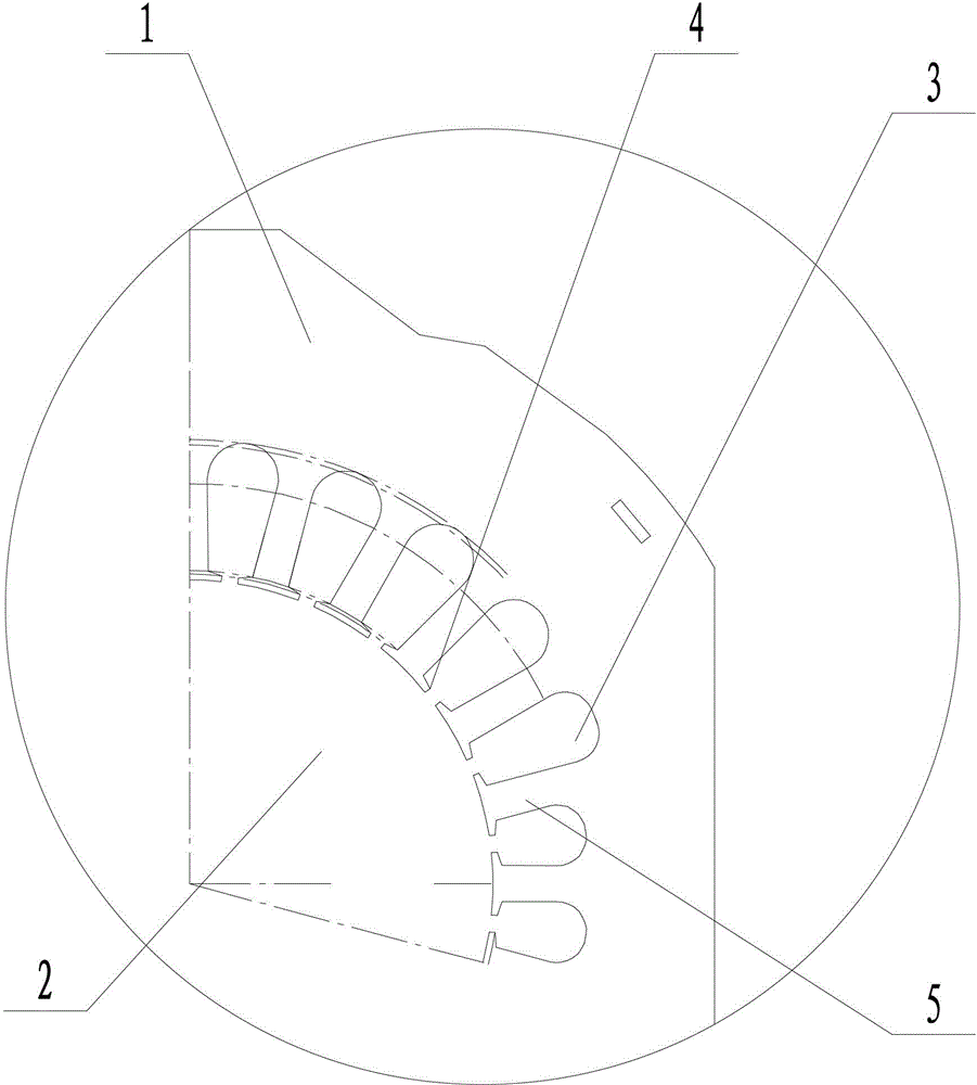 Small-slot motor stator punching sheet and its coil installation method