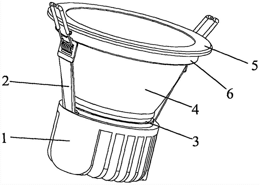 LED downlight capable of being rotationally connected with surface cover in clamping manner