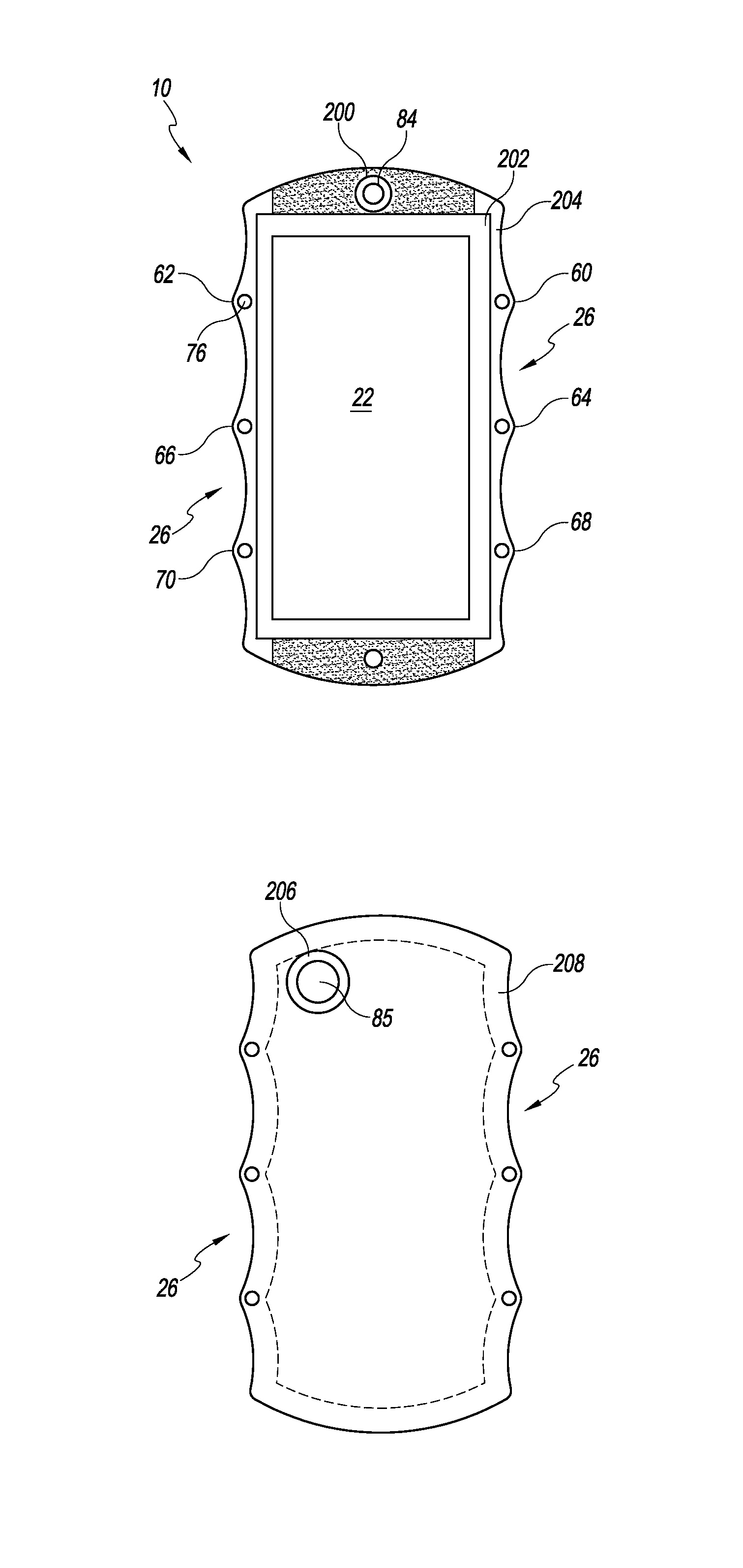 Cellphone with contoured surfaces
