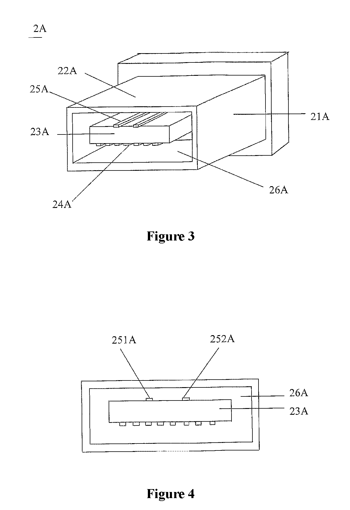 External SATA connector with data terminals and power-supply terminals on opposite sides of a terminal accommodating space or a terminal carrying part