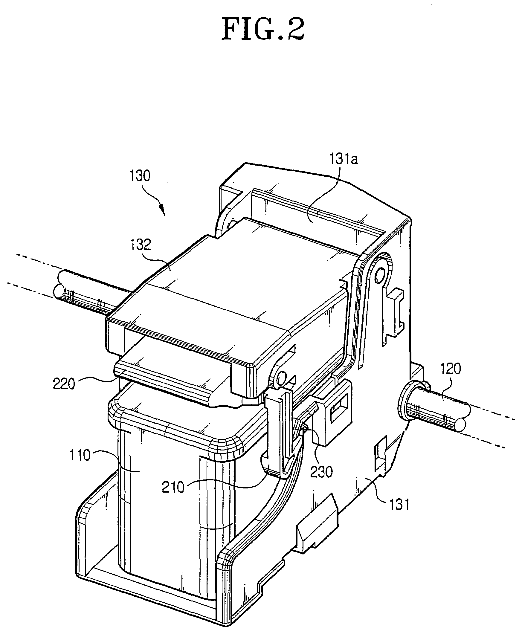 Carriage for ink cartridge of image forming apparatus