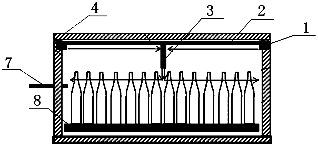 Glass container cold end spraying device and application