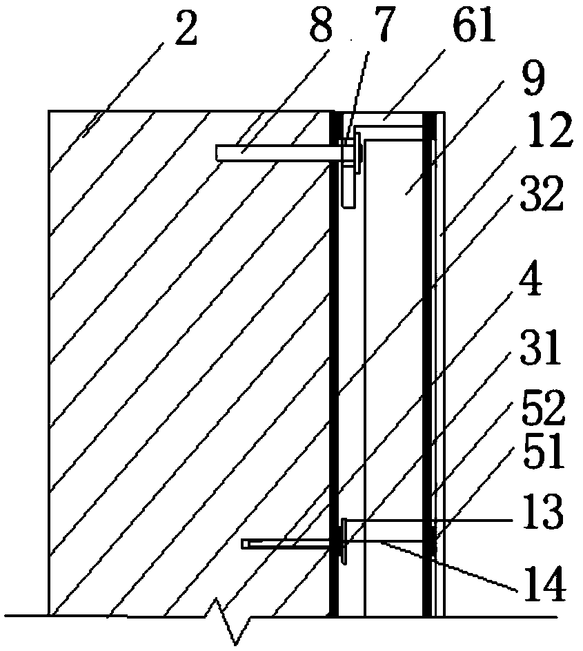 Masonry building wall structure reinforced by double layers of packing straps and construction method thereof