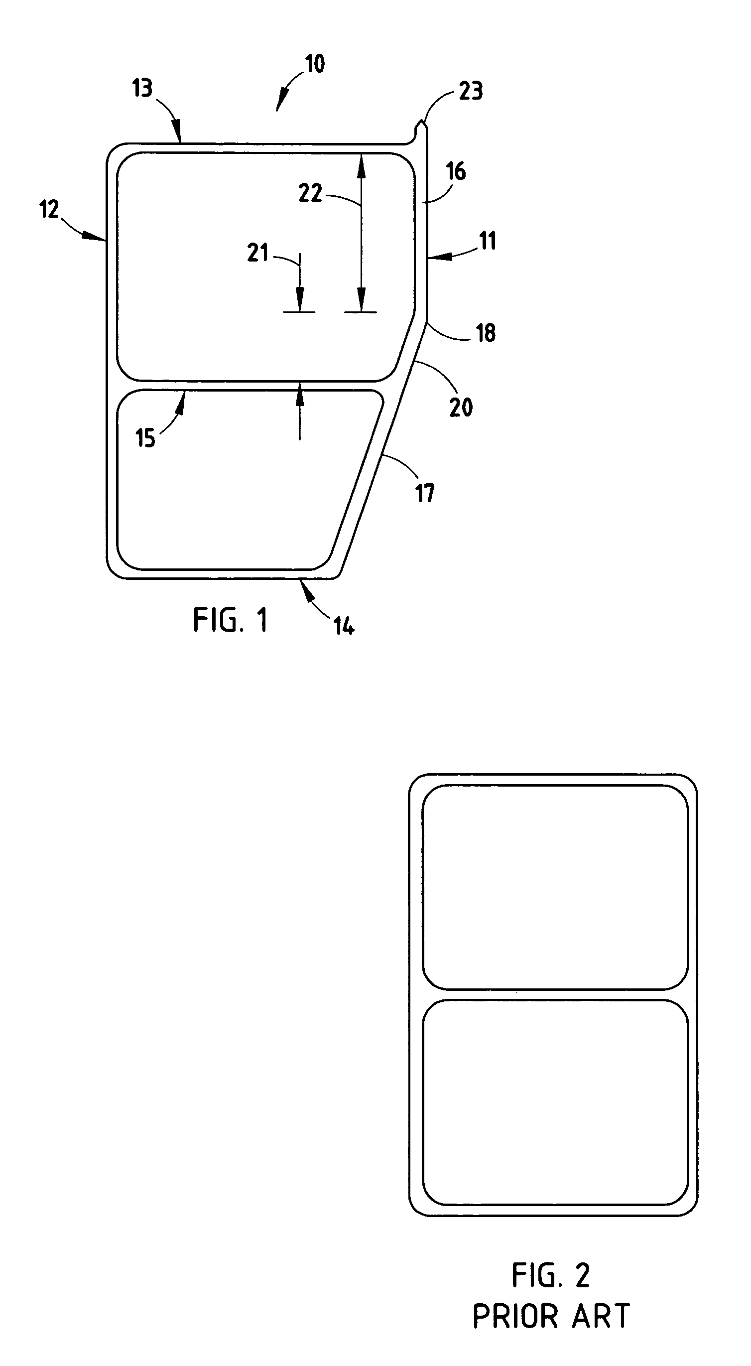 Bumper beam having face with supported angled wall