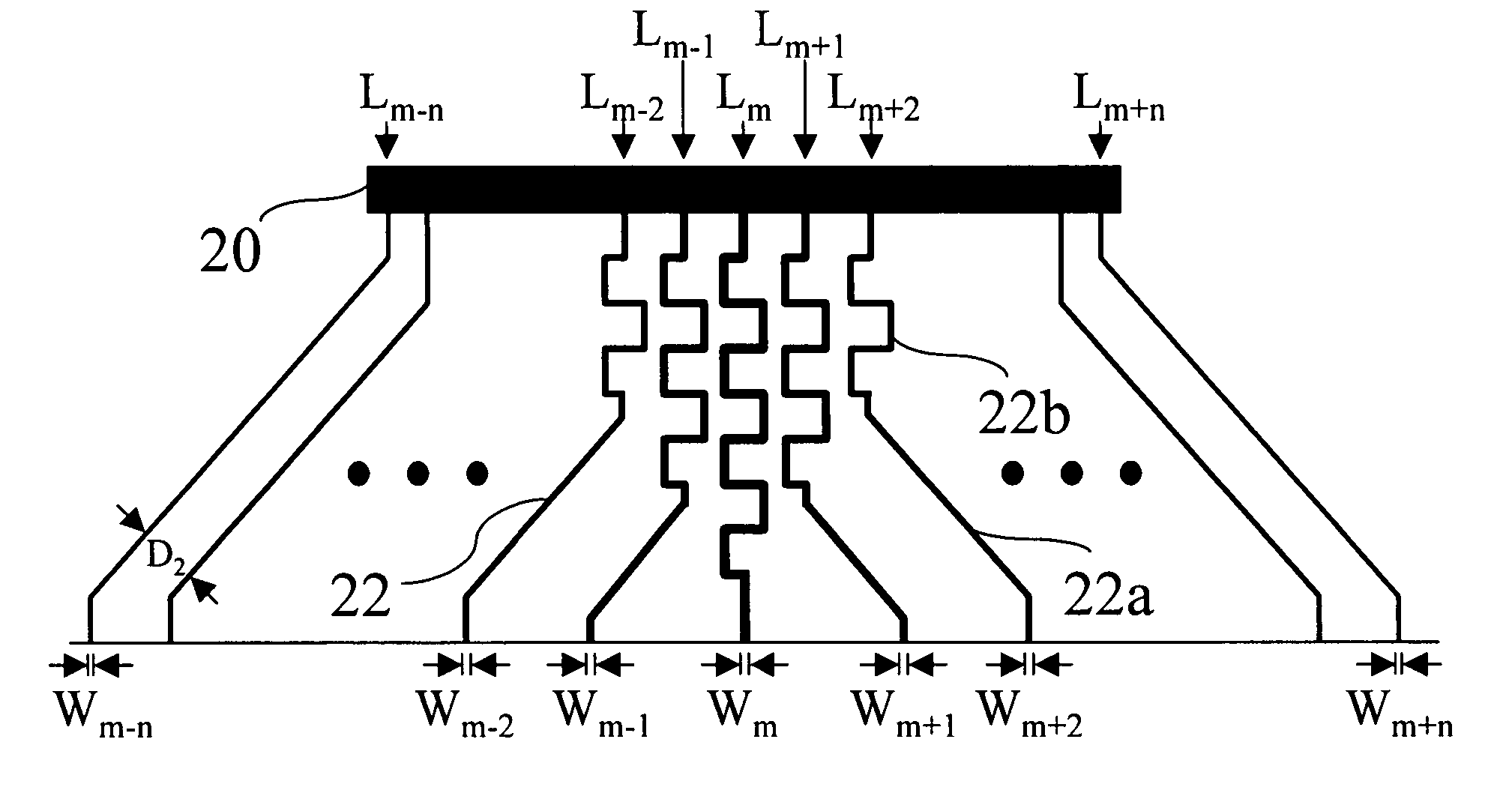 Uniform impedance conducting lines for a liquid crystal display