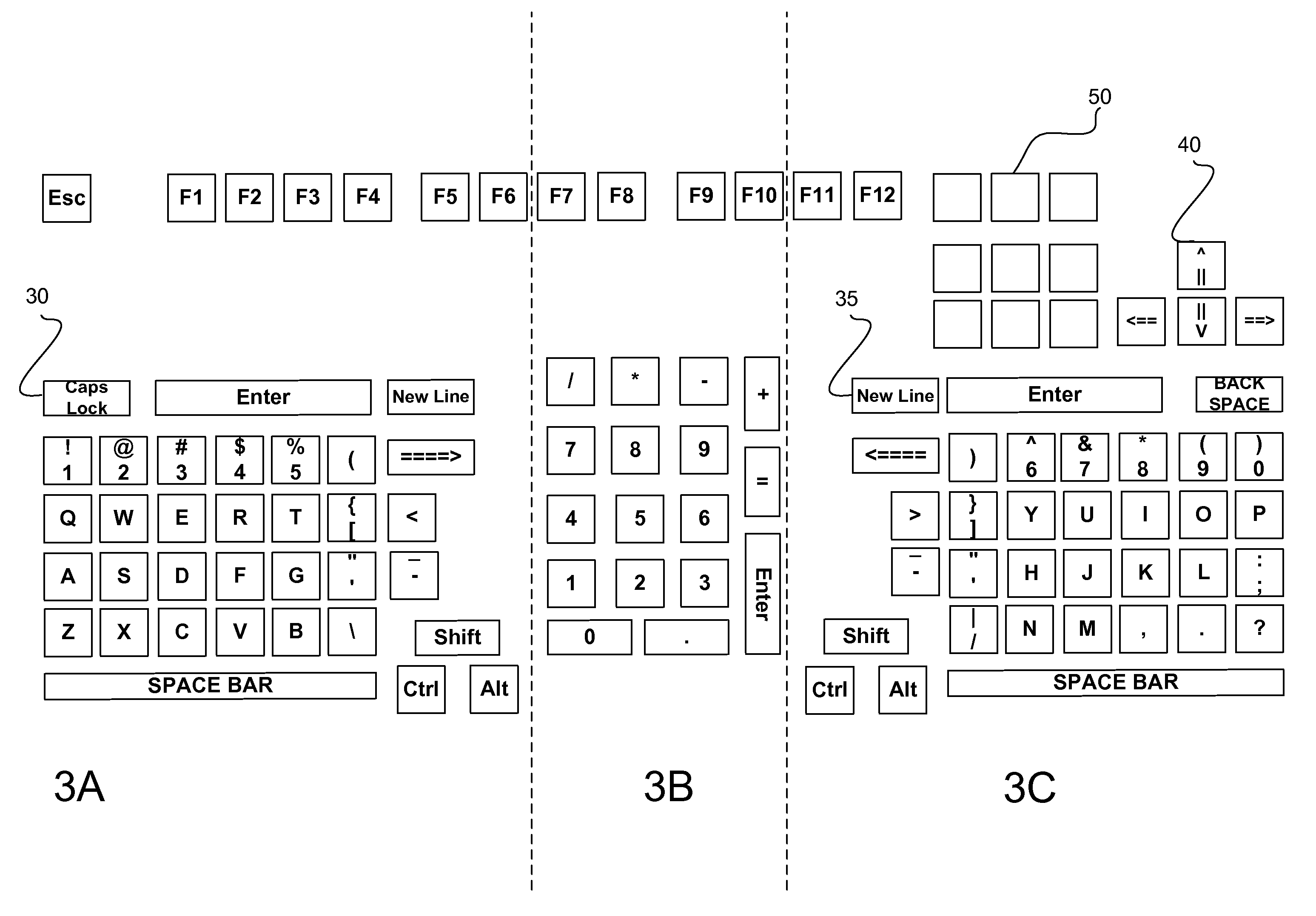Ergonomic keyboard with divided keys