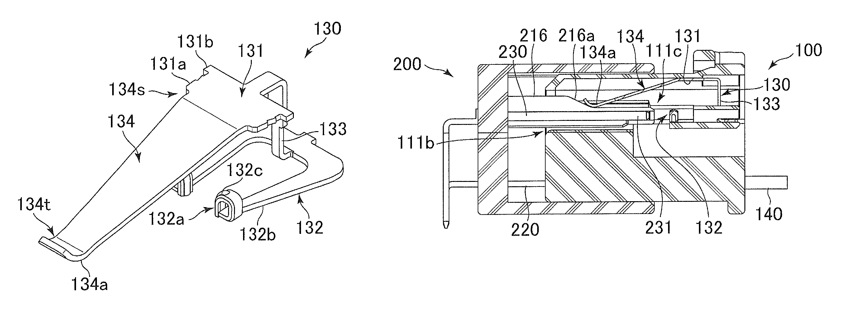 Electric connector and detection terminal included therein