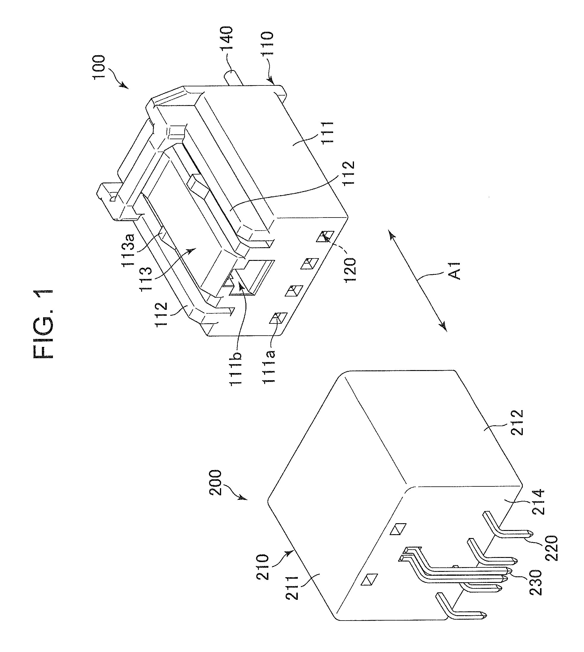 Electric connector and detection terminal included therein