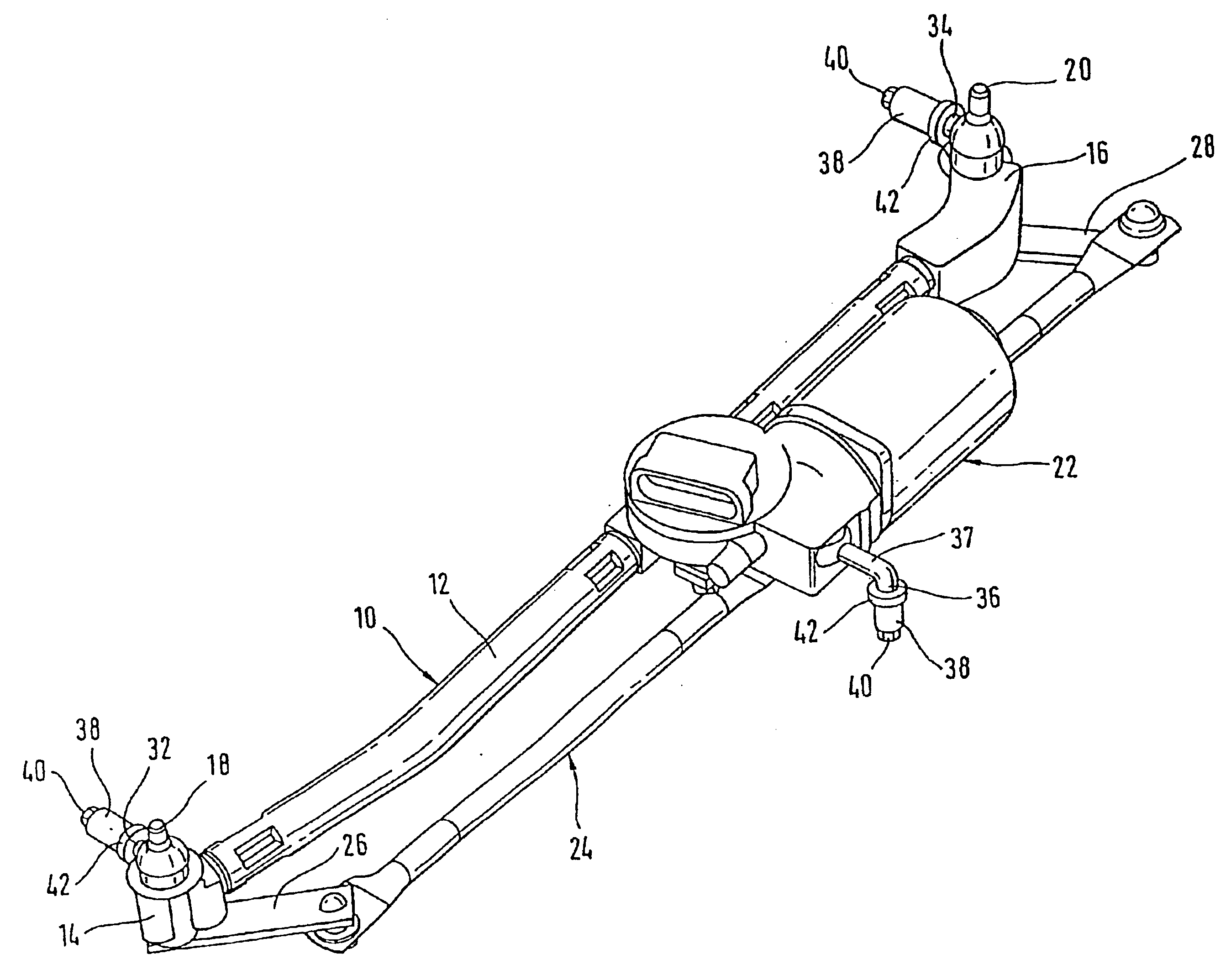 Wiping system for a windscreen of an automobile and method for fixing a windscreen wiping system