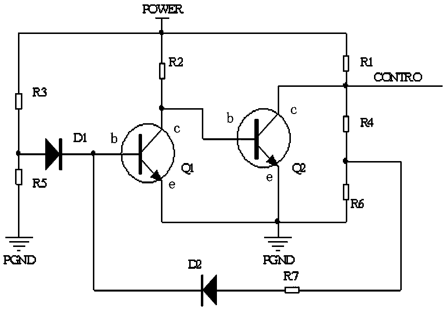 A device power supply hysteresis protection circuit