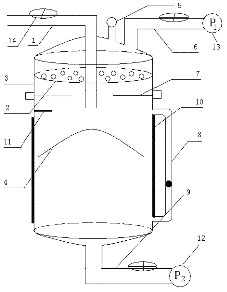 Defoaming device and defoaming method for removing foam of drilling fluid by means of linkage of negative pressure and thermal radiation