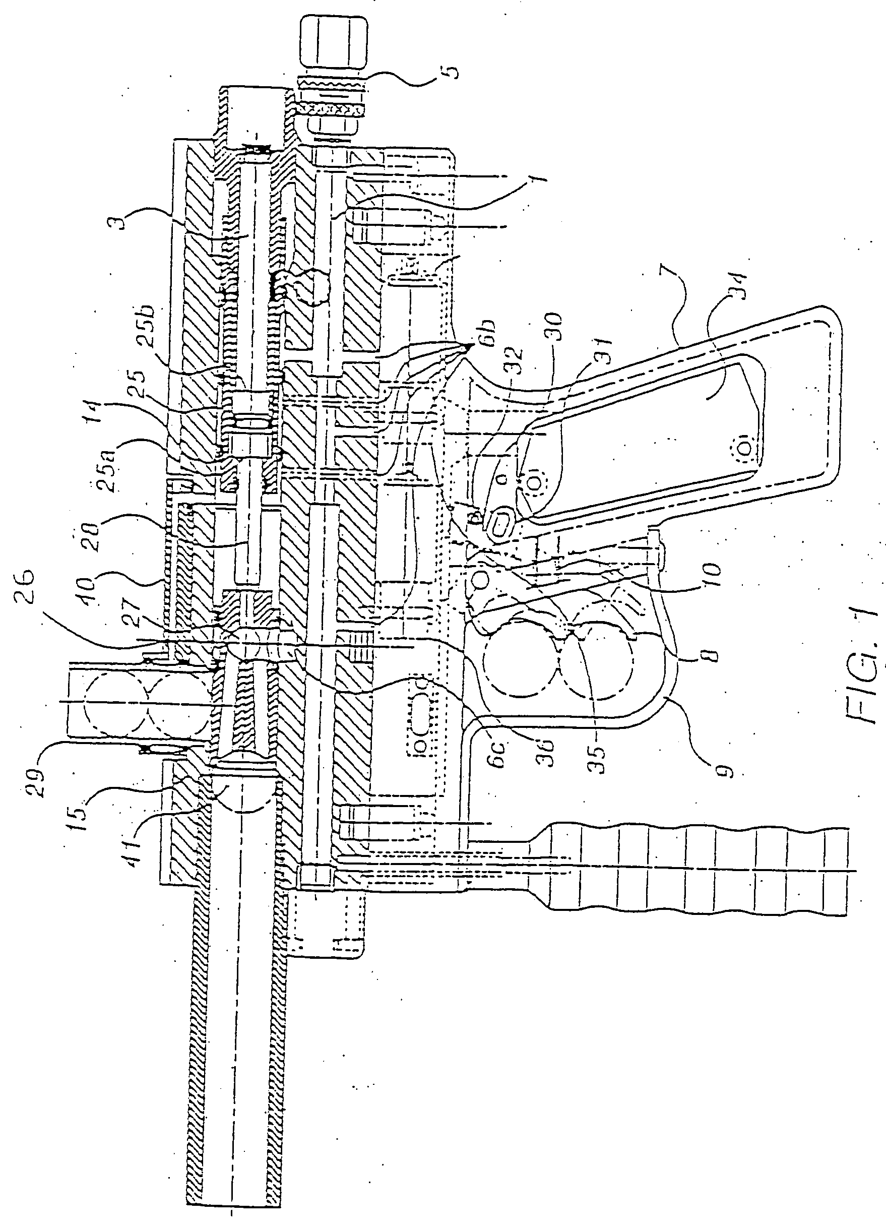 Pneumatically operated projectile launching device