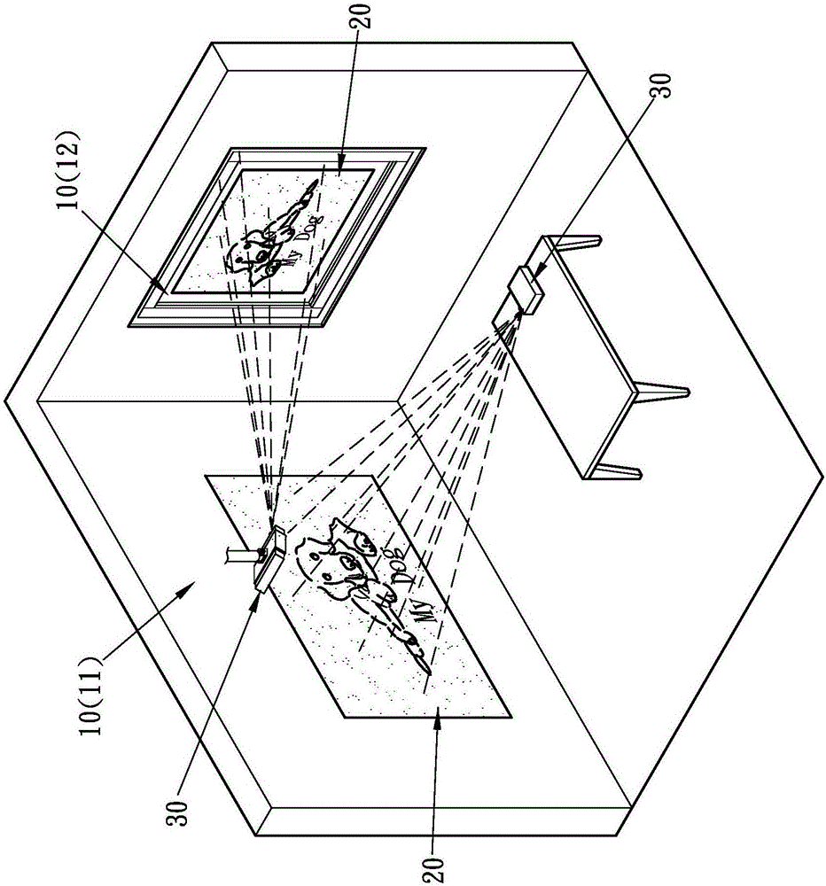 Screen material, sprinkler device, projection screen device and use method thereof