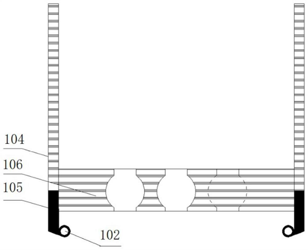 A device and construction method for solidifying river silt in situ