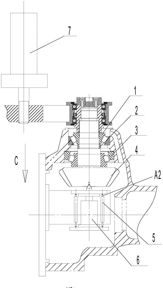 Adjustment method for the axial movement clearance of closed main and subtractive main teeth