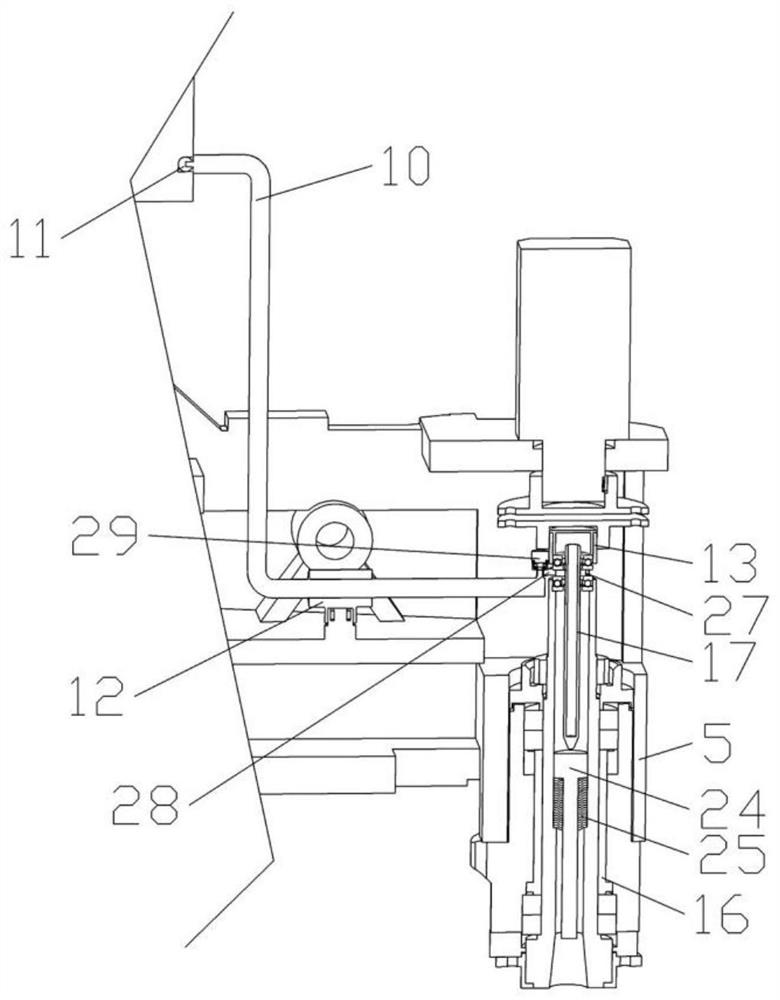 Cutter tensioning and loosening device based on cam-ratchet mechanism