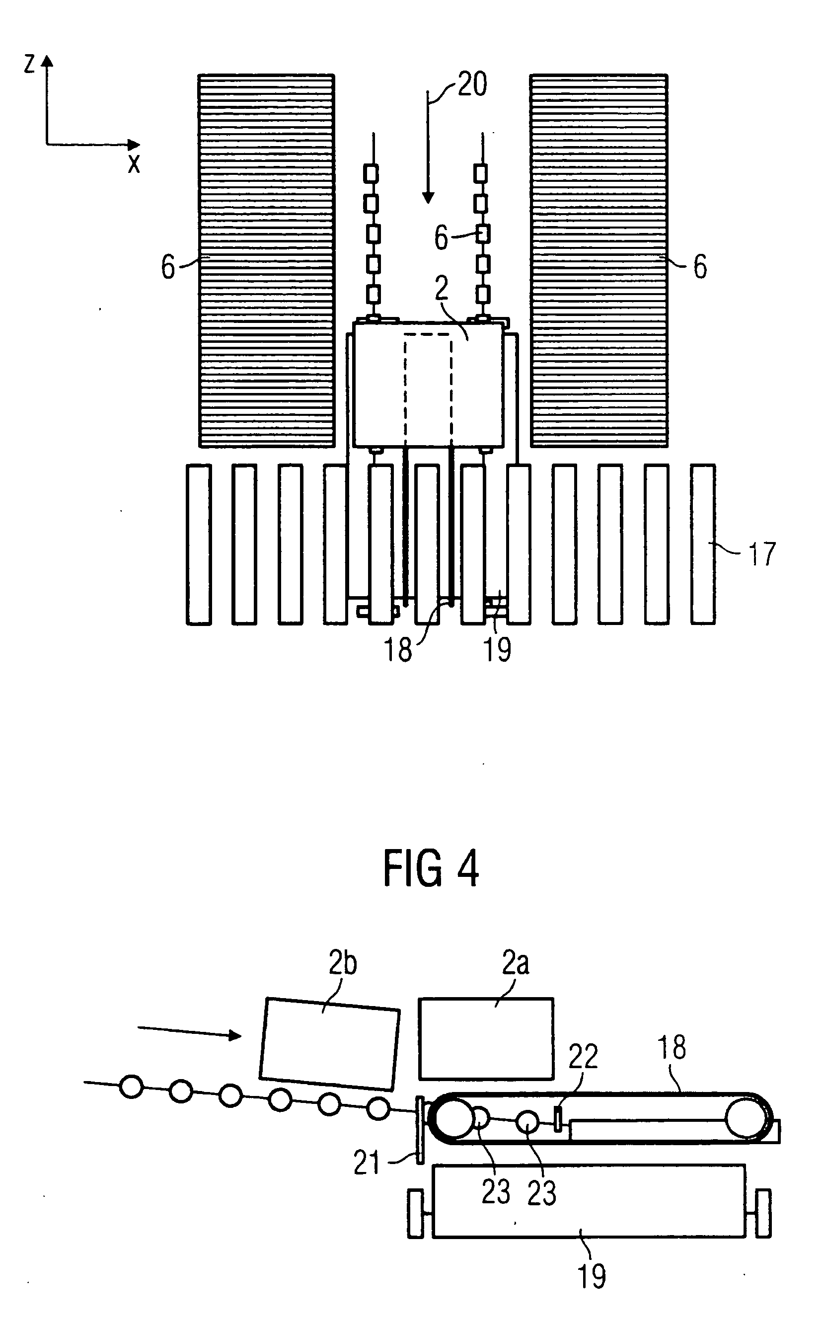 Apparatus for charging and removing load carriers or piece goods
