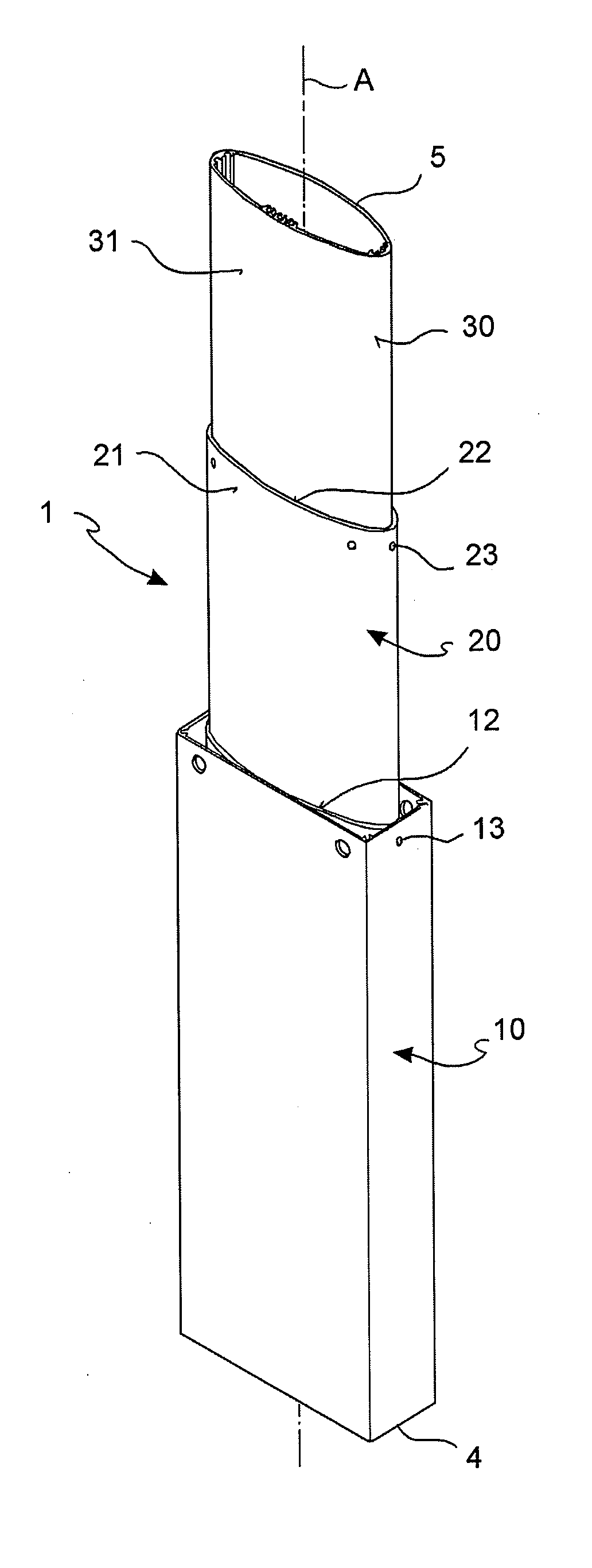 Adjustable leg for a table