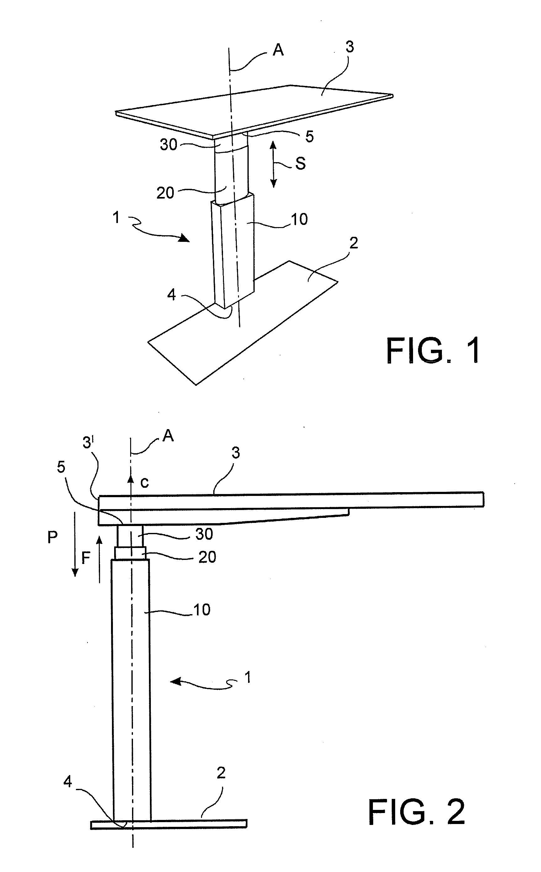 Adjustable leg for a table