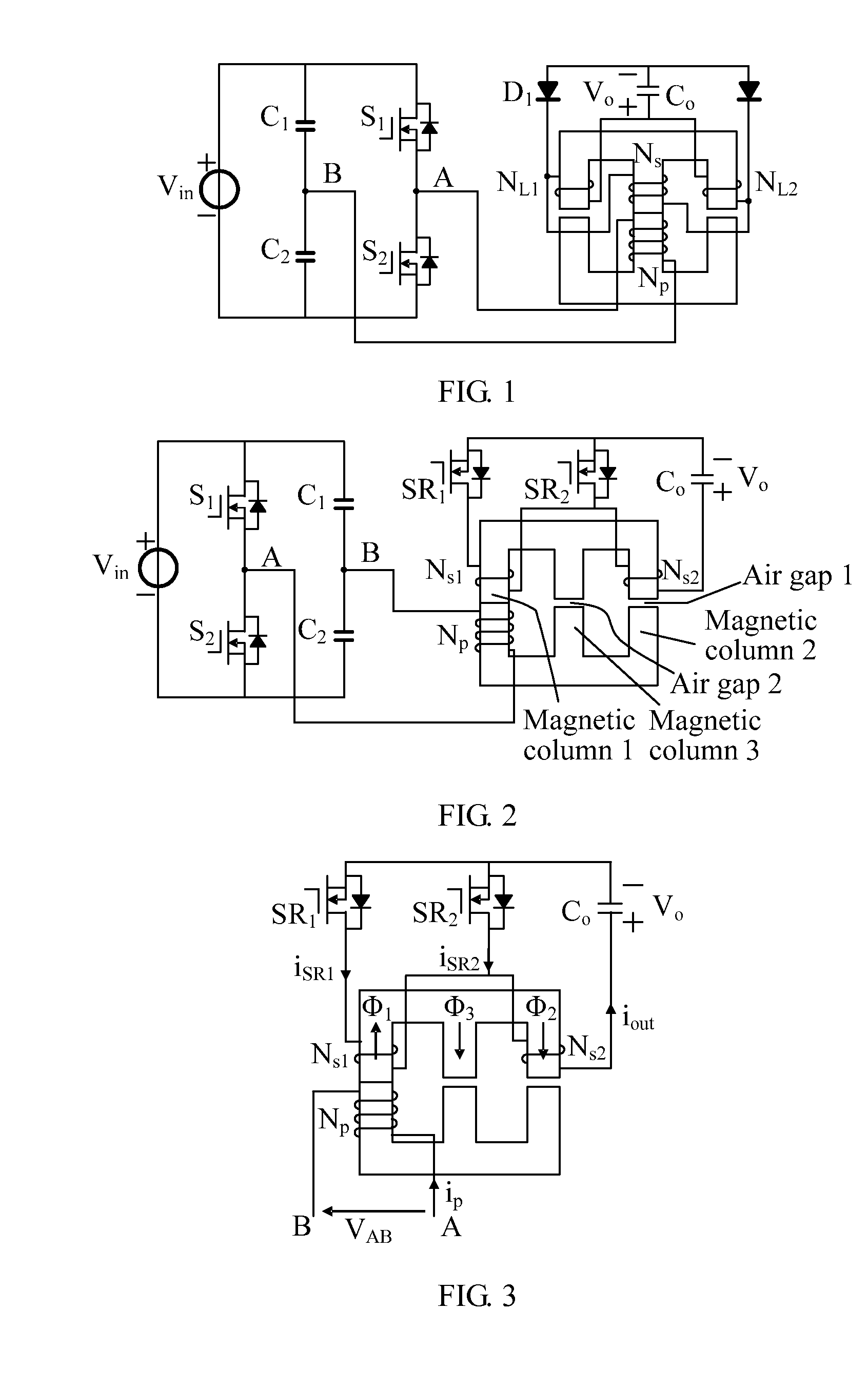 Magnetic integration double-ended converter