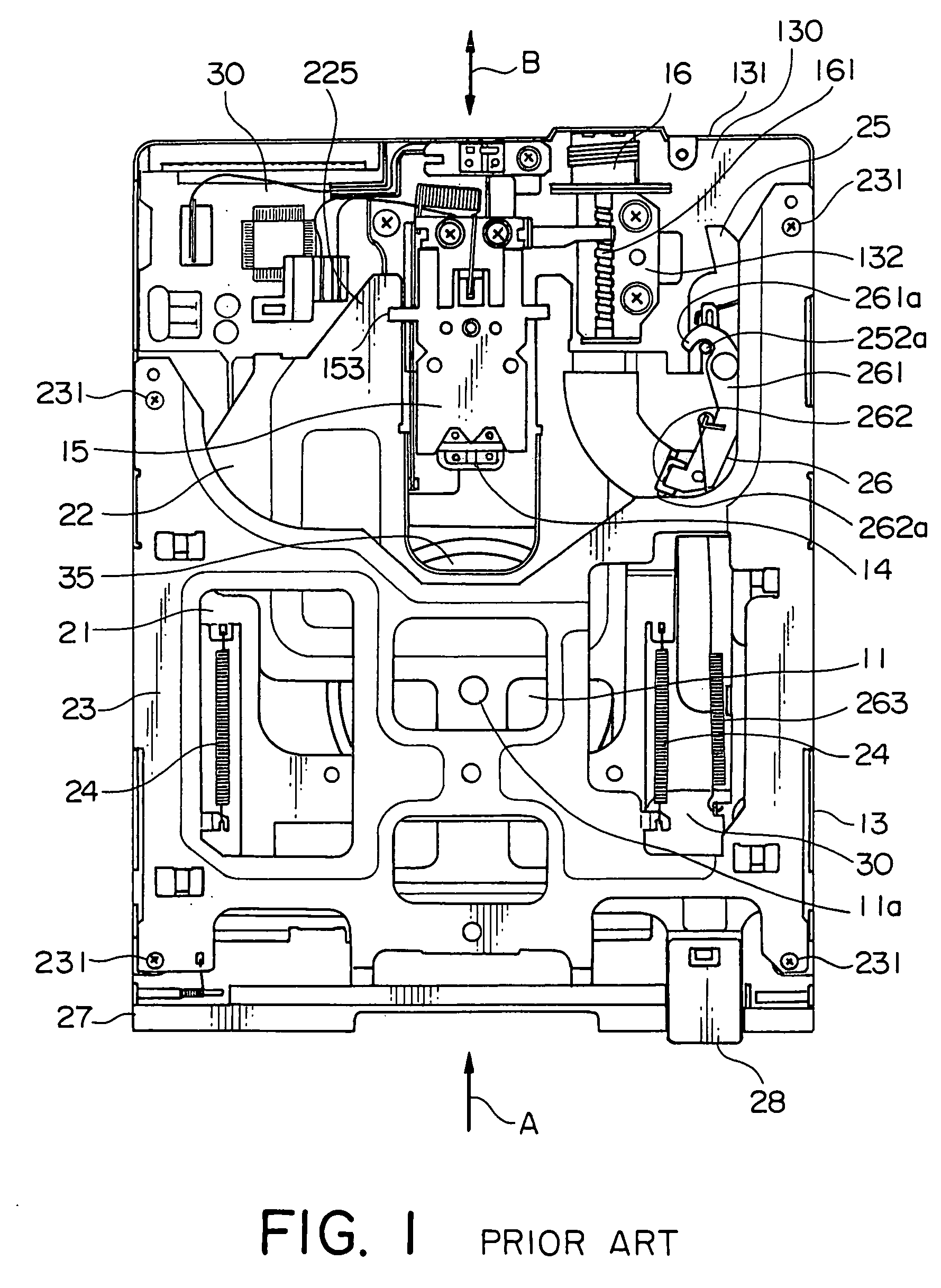 Thin flexible disk drive having a stopper for supporting a flexible disk at a rear surface thereof