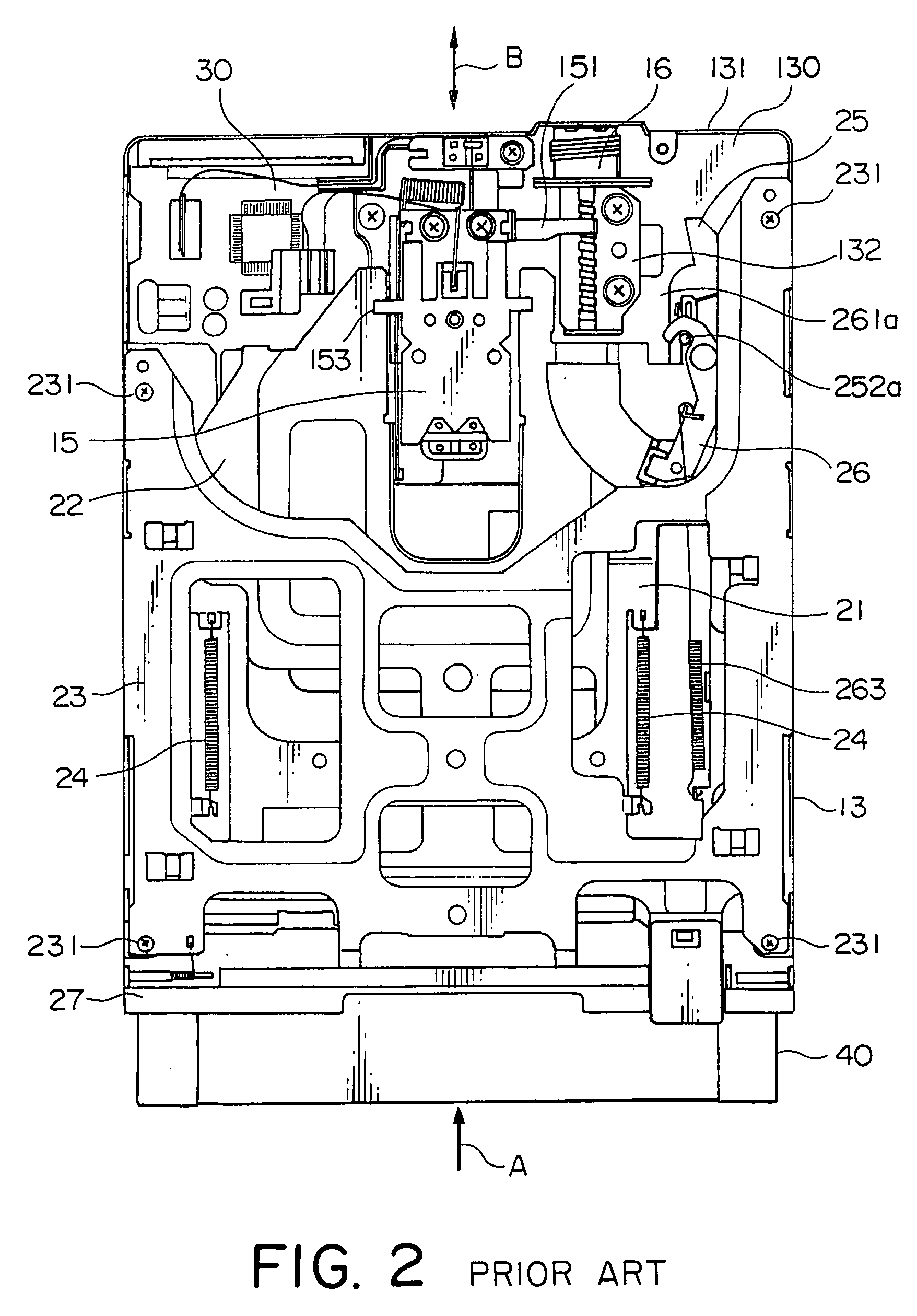 Thin flexible disk drive having a stopper for supporting a flexible disk at a rear surface thereof