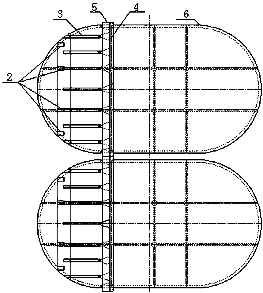 A frame barrel wharf structure and its manufacturing method