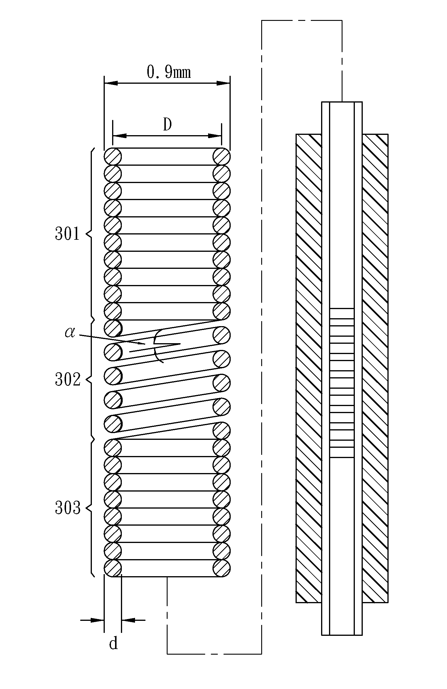 Self-tensed and fully spring jacketed optical fiber sensing structure