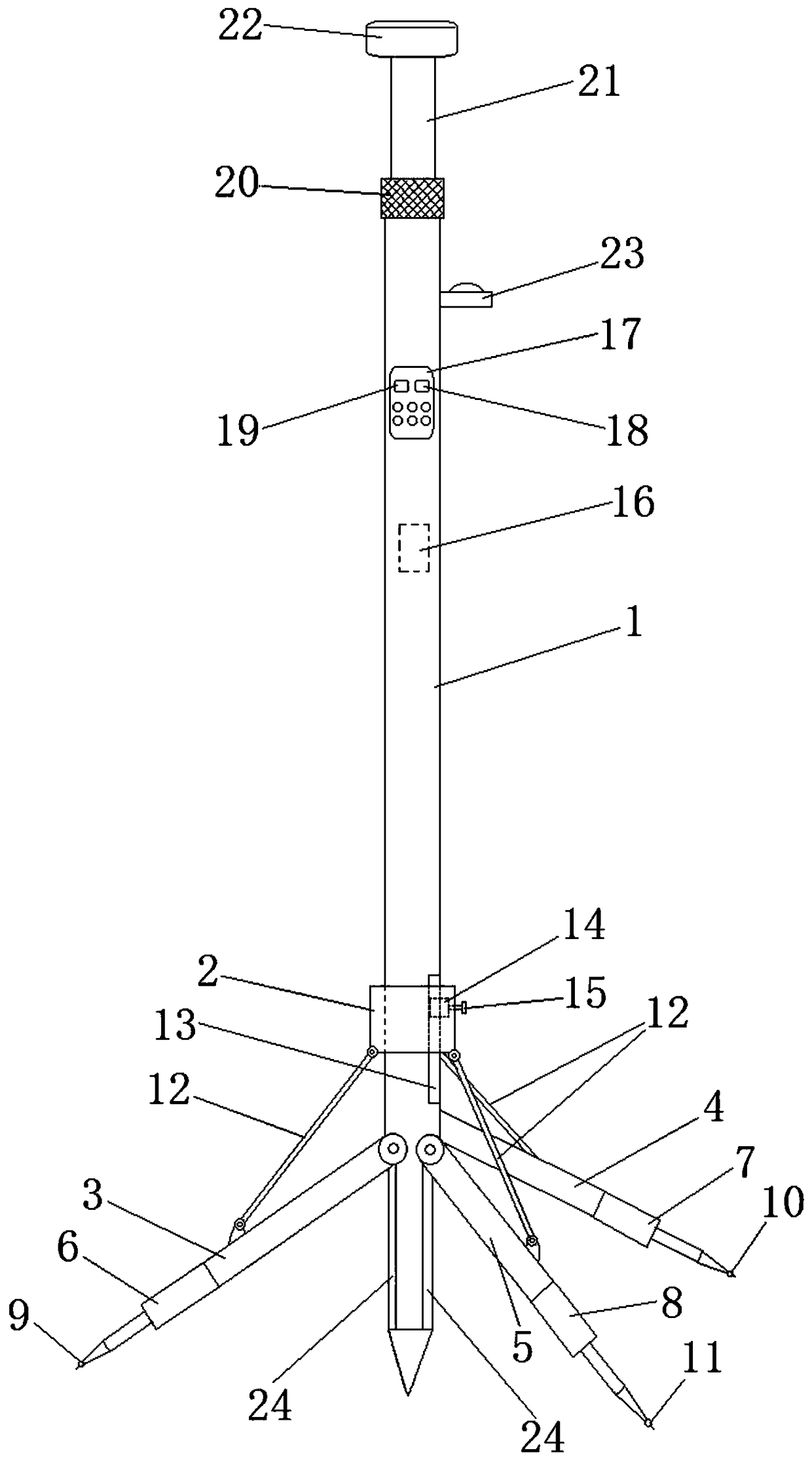Centering device for geodetic surveying
