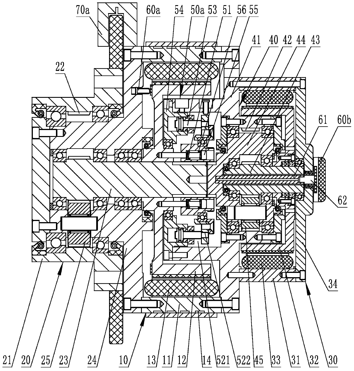 Dual-motor driving device of electric automobile