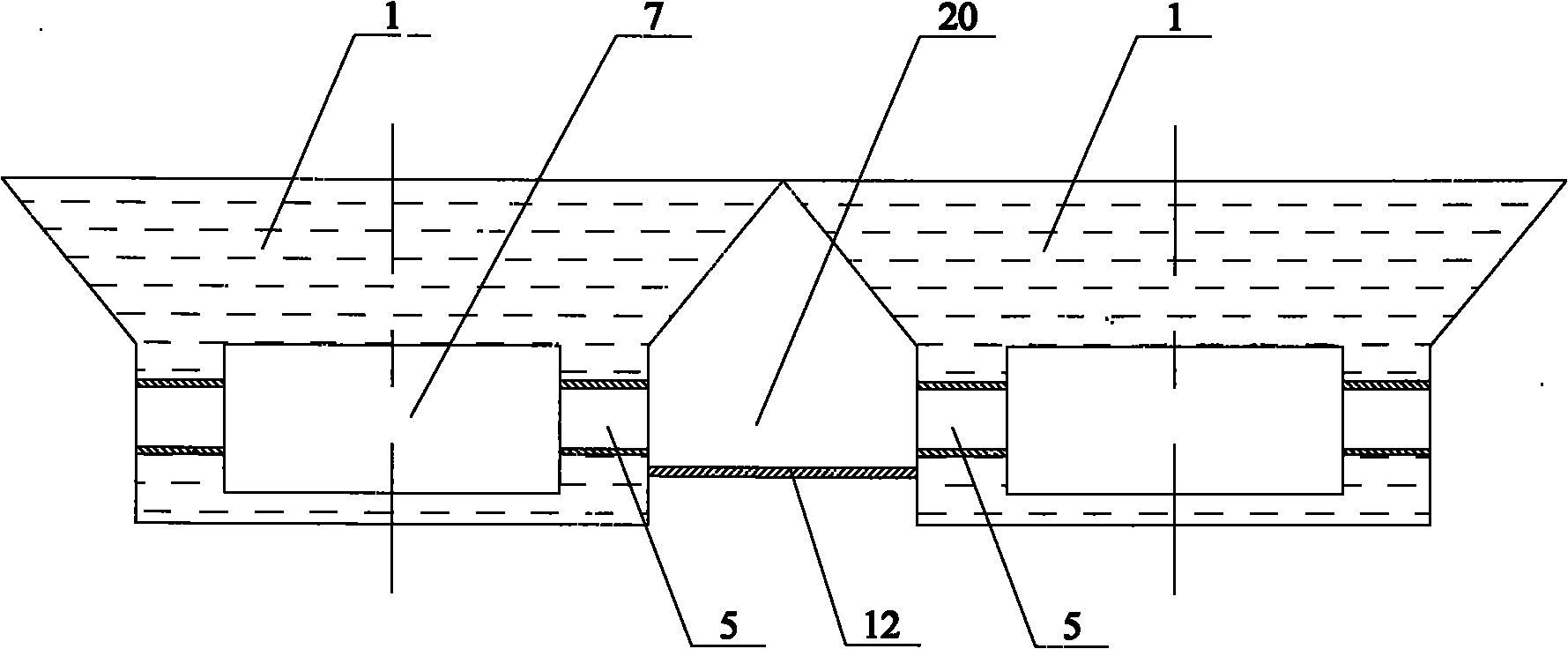 Large-span prestressed concrete beam plate as ventilating channel and ventilating channel system