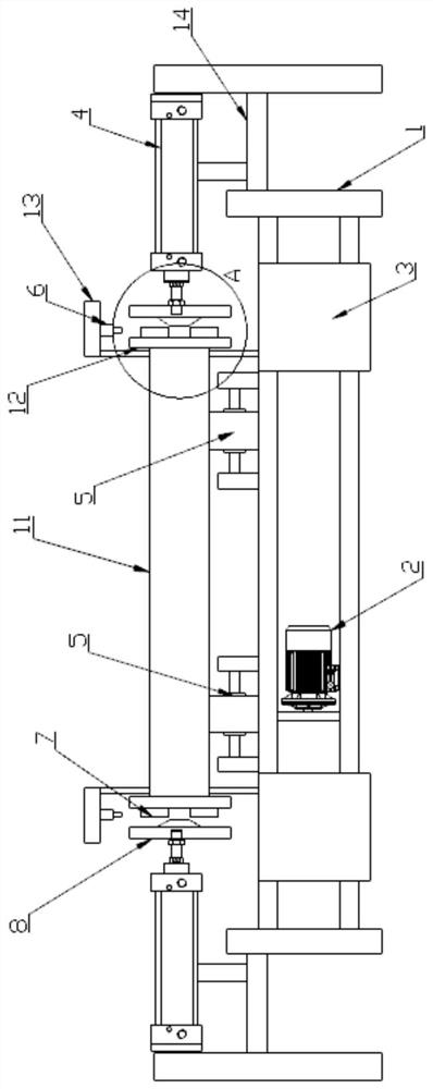 Automatic flanging mechanism for steel lining teflon straight pipes