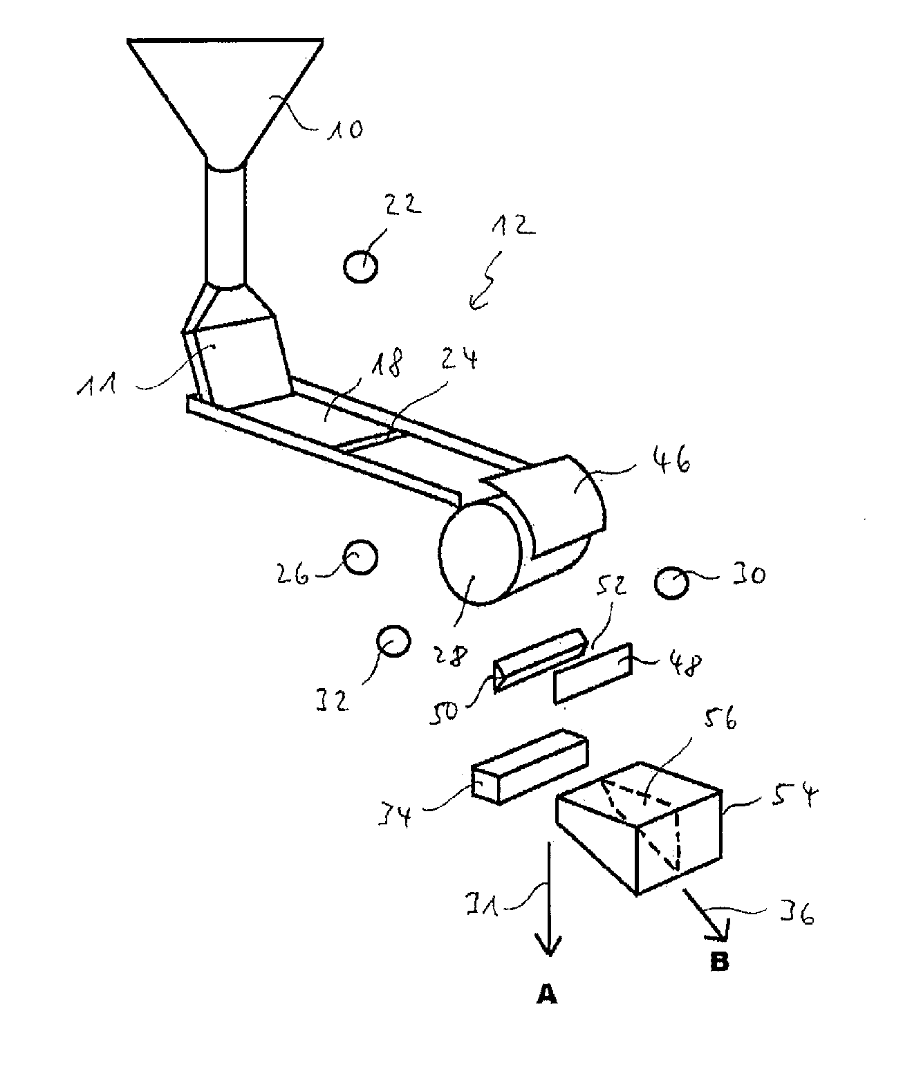Device and method for sorting bulk material