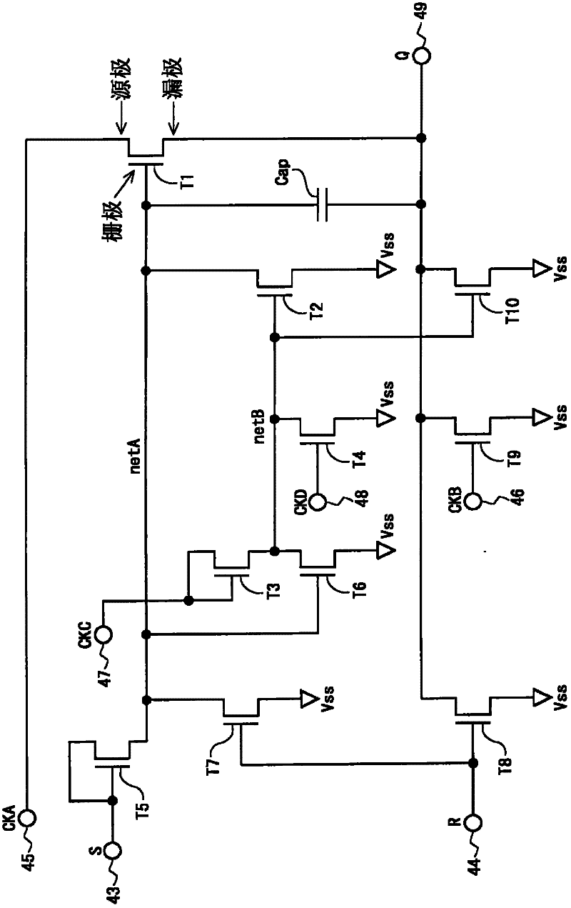 Scanning signal line driving circuit, shift register, and method of driving shift register