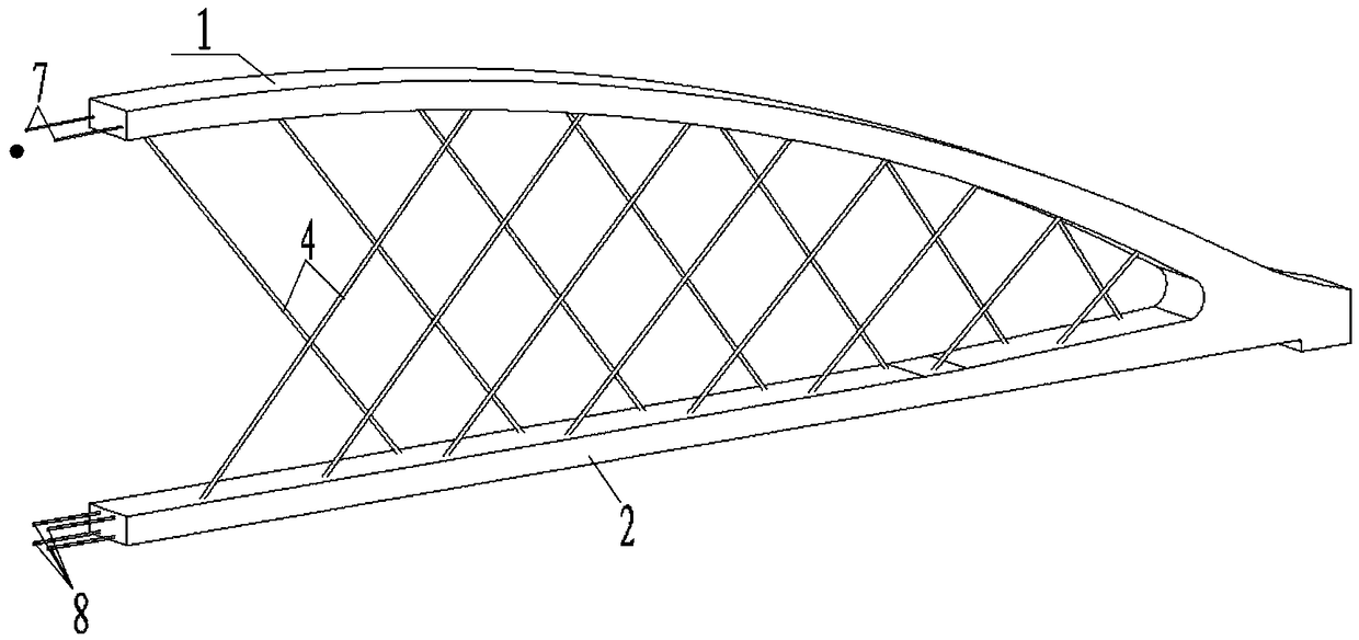 Fabricated net-shaped suspender tie-bar arch bridge